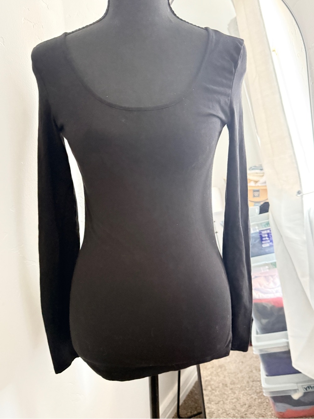 New -Vero Moda Black Long Sleeve Scoop Neck Top